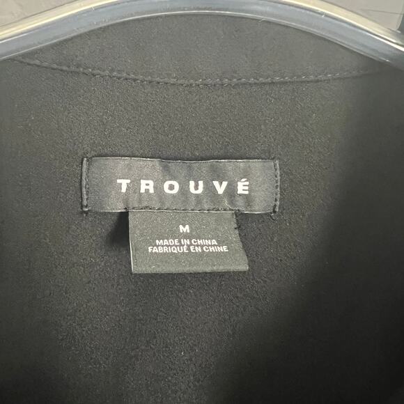 Trouve Black Sheer Button Down Career Wear Top Size Medium - Picture 2 of 11